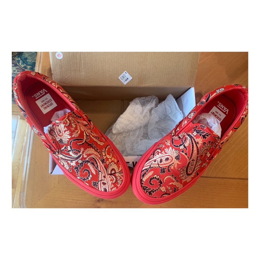 Vans X Opening Ceremony slip on Qi Pao lI red